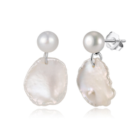 Boucles d'oreilles pendantes en perles de culture d'eau douce faites à la main, assorties à des perles baroques, pour femmes, vente en gros
