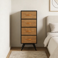 Armoire de rangement moderne autoportante en MDF à quatre tiroirs, réglable et mobile, pour la maison, le bureau, l'école, l'atelier et la salle de sport
