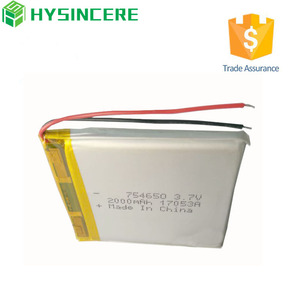 Polymer ion battery 3,7 v 2000 mah 754650 battery, high discharge lipo battery - Product Image 2