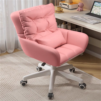 Chaise de bureau confortable à hauteur réglable, pivotante et coulissante, en cuir, ergonomique, pour chambres à coucher et salons