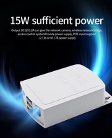 Répartiteur PoE non isolé 48V 12V 1.2A 15W IEEE802.3af/at 10/100Mbps étanche pour extérieur, en plastique technique, mural, pour vidéosurveillance