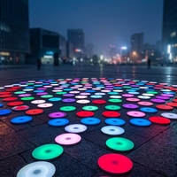 Plancher de danse LED extérieur personnalisé innovant, éclairage de scène RGB changeant de couleur, base d'ampoule E27, IP65, activé par le son, Google Assistant