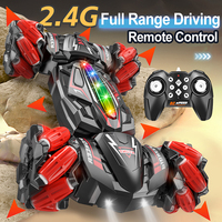 Voiture télécommandée 2,4 G avec lumières LED colorées, détection gestuelle, pour intérieur/extérieur, multi-terrains, cadeau pour enfants de 6 à 12 ans