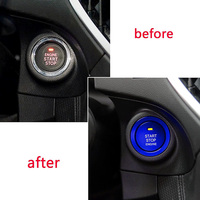 Autocollant de garniture intérieure en alliage d'aluminium SBL01 pour Subaru Forester, couvercle de démarrage/allumage à une touche - Décoration personnalisée