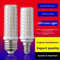 Ampoule LED ultra-lumineuse pour jardin, culot E14/E27, petite vis, lumière maïs, lampe à économie d'énergie, trois couleurs, intensité variable, lustre blanc
