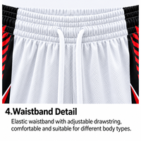 Ensemble de maillots de basket-ball personnalisés 100% polyester blanc rouge bleu, maille respirante, sublimation, protection UV, évacuation de l'humidité, pour équipe