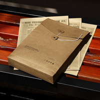 Sobre Rígido Personalizado, Carpeta de Documentos de Papel Kraft Impreso, Bolsa para Sobres con Cierre de Botón y Cordón