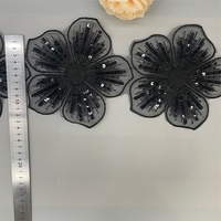 Mode luxe 3D fleur Tulle dentelle perlée brodé Organza patchs haut de gamme maille tissu pour mariage utiliser paillettes garnitures