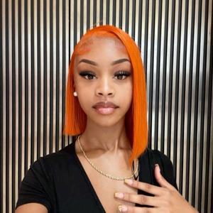 วิกผมบ๊อบตรง #350ลูกไม้<span class=keywords><strong>สี</strong></span><span class=keywords><strong>ส้ม</strong></span>ขิง100% ผมมนุษย์วิกผมบ๊อบตรงเรียบ13x4 - Product Image 4