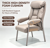 Chaise ergonomique à dossier haut pour Mahjong, avec coussin en mousse épaisse et structure métallique stable, idéale pour la salle à manger, la lecture et les clubs.