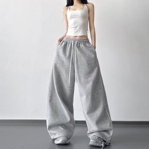 <span class=keywords><strong>Pantaloni</strong></span> Sportivi da <span class=keywords><strong>Donna</strong></span> Oversize a Vita Alta con Coulisse, Gamba Larga e Linea Laterale, Stile Casual per Streetwear - Product Image 2
