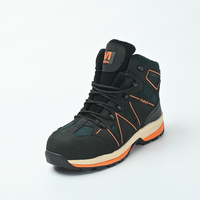 Chaussures de sécurité en cuir microfibre avec embout en acier et semelle antidérapante en caoutchouc, résistantes aux perforations, pour l'usine et la construction