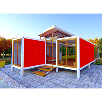 Rumah Kontainer Prefab Mewah 40ft Struktur Baja Modular Portabel Kamar Tidur Hotel Aula Ruang Tamu Desain Modern Penggunaan Hunian