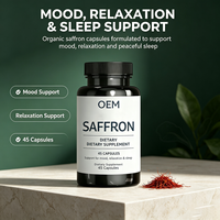 Capsules d'extrait de safran en marque blanche 88,5 mg, standardisées à 2 % de safranal et 3 % de crocine, pour l'équilibre de l'humeur et le soutien du bien-être émotionnel