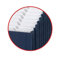 Carpeta de Archivos Expandible de 12 Bolsillos, Organizador de Documentos Tipo Acordeón con Etiquetas para Oficina, Tamaño Carta, Color Azul Marino