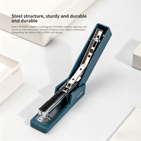 Agrafeuse manuelle Nusign NS082 bleue en plastique, capacité de 50 agrafes, pour bureau et papeterie
