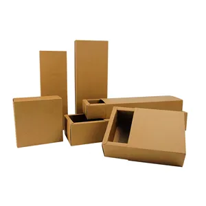 Boîte d'emballage en papier cadeau durable en carton kraft brun souple à impression personnalisée