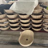 Vasque de salle de bain en pierre de travertin naturel populaire pour supermarchés, à poser sur comptoir, pour la maison, l'hôtel, la décoration, style centre commercial UE