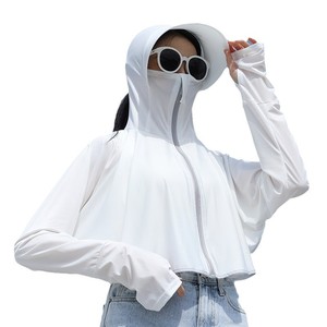 Women's Summer Ice Silk Cape Breathable UV Protective Long Loose Coat Wide Brim Outdoor Sun Anti-Anti UV Clothing Rash Guard