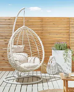 Garden Outdoor Rattan Swing Chair With Cushion Patio Swings Chair Hanging Egg Chair Swing