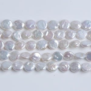 Collier de perles baroques d'eau douce naturelles de 9-10 mm, brillant des deux côtés, avec trou droit, semi-fini, disponible en blanc et rose - Product Image 3