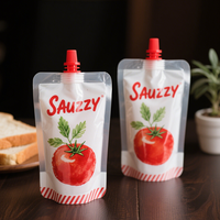 Pochette à bec verseur personnalisée haute barrière de qualité alimentaire, rechargeable, pour emballage de liquides (jus, lait, thé, café, confiture, purée, ketchup)