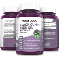 Superfood huile de graines noires vitamines et suppléments plus oméga 3 6 9 gommes à l'huile de graines noires