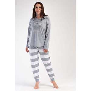 Ensemble de pyjama pour femmes XXL à col rond et manches longues, en spandex respirant, avec manchettes ovales, robe sexy, lingerie avec taille élastique - Product Image 3