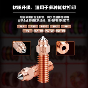 หัวฉีด Creality Ender3 V3 KE K1 MAX ขนาด 0.4 มม. ทำจากเหล็กแข็งผสมโครเมียมเซอร์โคเนียมทองแดง อุปกรณ์เสริมสำหรับเครื่องพิมพ์ 3 มิติ - Product Image 2