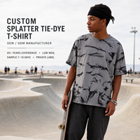 T-shirt tie-dye surdimensionné pour homme, style vintage streetwear, tee-shirt graphique, skatewear, logo personnalisé, marque privée, fabricant OEM ODM