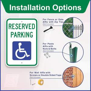 Panneau de stationnement réservé, panneau de stationnement pour handicapés 18 x 12 pouces, réfléchissant de qualité ingénieur (EGR), aluminium sans rouille - Product Image 3