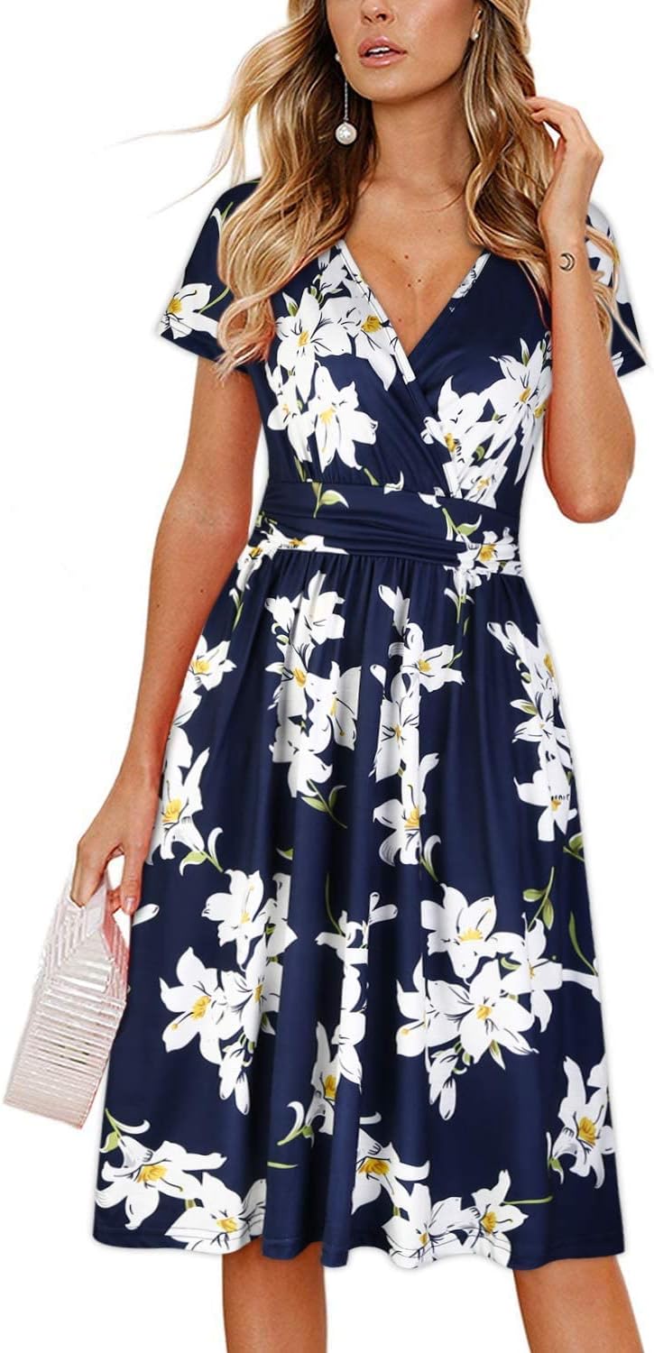 Blu navy floreale bianco