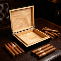 Boîte d'échantillons de cigares en MDF haute brillance gravée au laser, personnalisée en usine, impression UV complète, emballage en bois de luxe fait main, OEM ODM