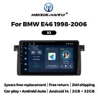 Lecteur multimédia de voiture MEKEDE Android Auto Stereo Support Dvr WIFI FM 1024*600 pour BMW E46 1998 1999 2001 2002 2004 2006