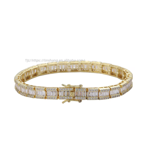 7Mm Ladder Tennis <b>Bracelet</b>, <b>Copper</b> Zirconium Hip Hop <b>Bracelet</b> Tanjing Fashion Lijing Necklace - Product Image 3