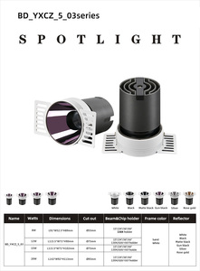 Nuovi Arrivi 2026 Faretti <span class=keywords><strong>LED</strong></span> da Incasso in Alluminio 8/15/20w 55/75/95mm Foro di Taglio Dimmerabili 12w 110v Regolabili - Product Image 2