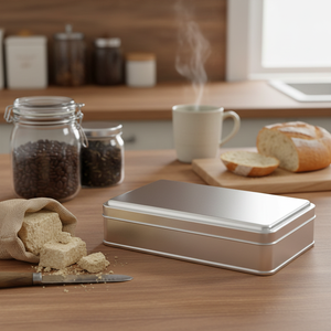 Boîte de conserve rectangulaire 800 ml Halva Récipient en métal 114x188x40mm 0.8 lt Couvercle coulissant - Product Image 3