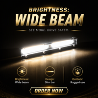 Barre lumineuse de travail COB ultra-mince de 7 pouces 18W pour voiture, SUV, camion, tout-terrain