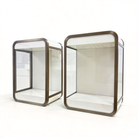 Vitrine Murale Moderne en Bois pour Bijoux avec Éclairage LED, Vitrine Flottante de Luxe en Verre pour Magasin de Détail et Mobilier de Boutique