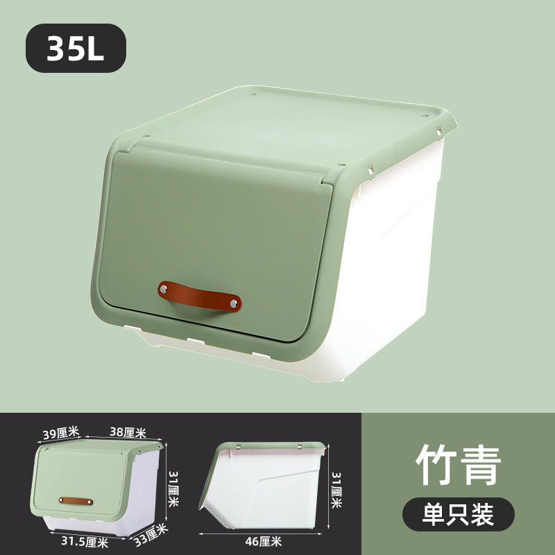 X-6322 Caja de almacenamiento con apertura lateral, verde bambú