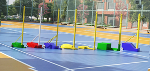 Poteau <span class=keywords><strong>de</strong></span> filet <span class=keywords><strong>de</strong></span> <span class=keywords><strong>volley</strong></span>-ball mobile sur roues avec support, une paire, pour extérieur, plage, badminton et pickleball - Product Image 2