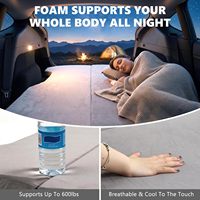 Matelas de voiture portable en mousse tissée extra épaisse, antidérapant et résistant aux taches, enroulable, pour adultes, pour voyages, séjours ou comme lit d'appoint