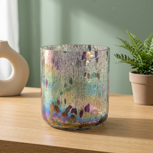 Iridescent Hand Blown Eco-Friendly <b>Glass</b> Votive Holder <b>Heat</b> <b>Resistant</b> Custom Color Design for Home Decor and Gift - Product Image 4