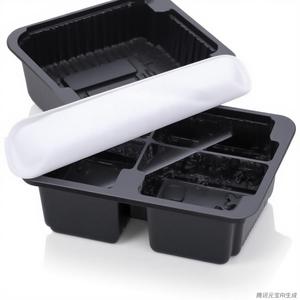 Tapa de molde de bola de hielo de silicona duradera ecológica cuadrada portátil resistente al calor hervidor de cubitos de hielo de congelación rápida suministro de fábrica para - Product Image 1