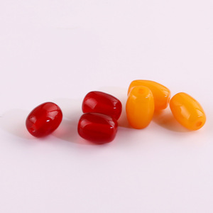 Cuentas ovaladas de acrílico plástico Lucite de 13x16 mm color rojo vino, 13x17 mm color amarillo para la fabricación de joyería. - Product Image 4