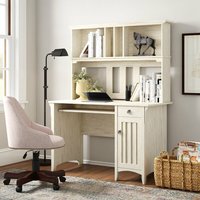 Bureau à domicile Bureau d'ordinateur moderne avec huche Table d'étude blanche avec étagère à livres pour enfants
