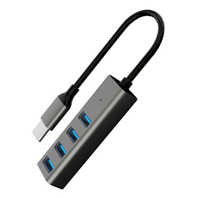 USB 3.0 4 Port HUB USB Multiple Type-C Male for PCs, Laptops AndTablets