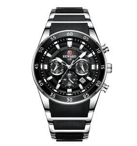 REWARD RD 81011M Reloj de Cuarzo Masculino de Alta Gama con Correa de Acero Inoxidable, Resistente al Agua, Cronógrafo Multifunción - Product Image 3