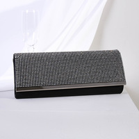 Pochette de soirée en strass de haute qualité, élégante et luxueuse, rectangulaire et fine, avec garniture métallique, sac à main en maille orné de diamants pour soirée