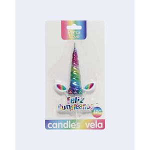 Velas de Cumpleaños de Unicornio Party Love, 4 Piezas, Cuerno Arcoíris con Ojos, Feliz Cumpleaños - Product Image 2
